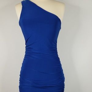 Royal Blue Charlotte Russe One Shoulder Mini